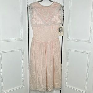 Jessica McClintock Gunne Sax vintage floral lace prairie 100% acetate dress